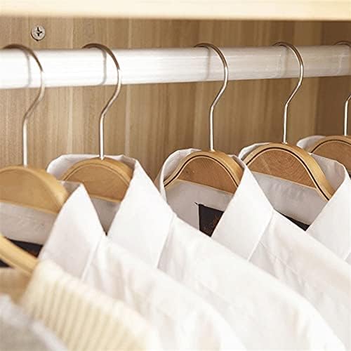 Miniatura 4 de VEMART Hangers, Hanger Solid Wood Non-Slip Clothes Hanger Hanging Wardrobe Wooden Clothes Support Household Adult Wooden Clothes Rack Pants Rack