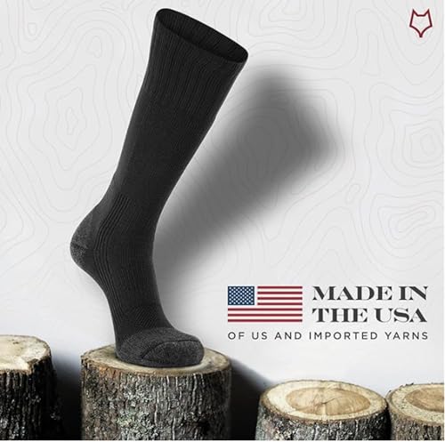 FoxRiver Meias de caminhada masculinas Wick Dry Maximum peso médio militar até a panturrilha, preta,