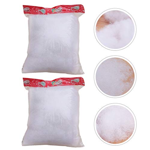ABOOFAN 2 Sacos de Natal Neve Falsa Decoração Realista Algodão Artificial Macio Neve Fofa para Féria