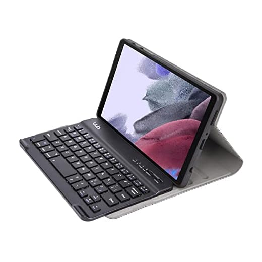 WB Capa com Teclado Para Tablet Samsung Galaxy Tab A7 Lite 8.7" Polegadas Couro Preto com duração de até 35 horas de bateria