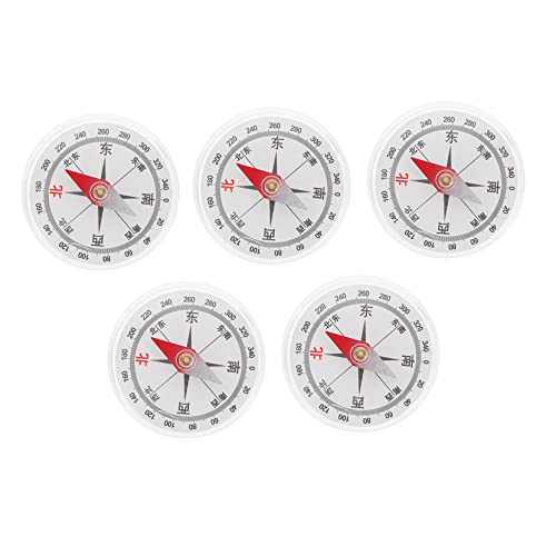 Toyvian 5pcs Portable Hiking Compass Durable Outdoor Guiding Tools for Science Experiments and Survival for Students and Adventurers