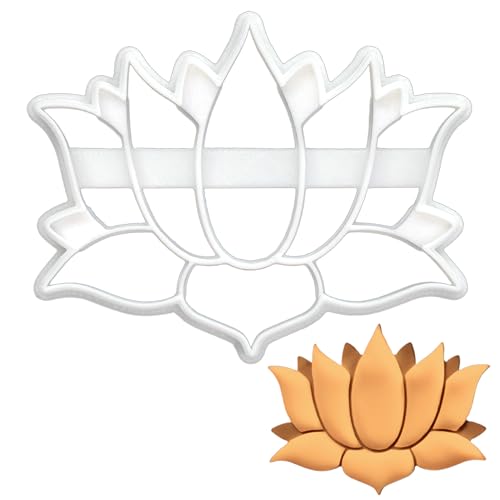 BAKERLOGY Lotus Flower Cookie Cutter - Detailed Biscuit Cutter Design for Baking and Crafts, ideal on fondant, dough, clay by Bakerlogy - Used condition - US$15.22