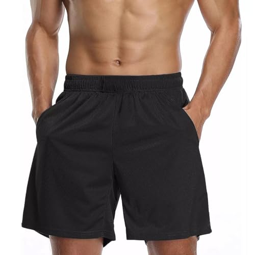Kit 3 Shorts Masculino Básico Bermuda Fitness Treino (M, Preto/Cinza/Azul)