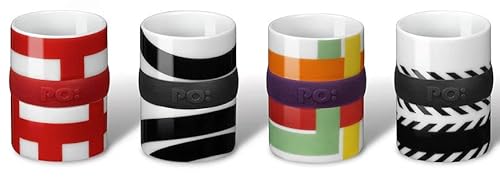 PO: DESIGN - Couleurs Ring Espresso (660) - Set of 4 Tasses Espresso de Porcelaine 60ml