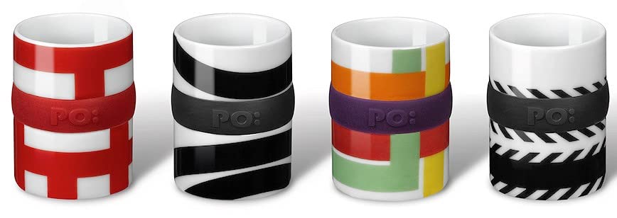 PO: Design - Ring Espresso Cup 660 (Set 4 tazze - Designer: Frank Kerdil) - 60 ml Tazze di porcellana