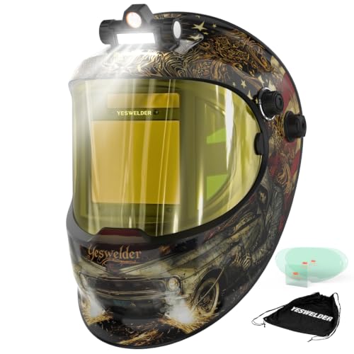 Image of YESWELDER Auto Darkening Welding Helmet with LED, 180° View, LYG-Q800D-DW