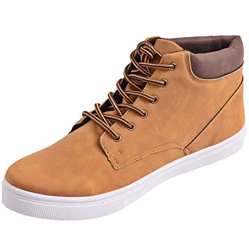 Alpine Swiss Keith Mens High Top Fashion Sneakers Lace up Casual Boots Tan 10 M US