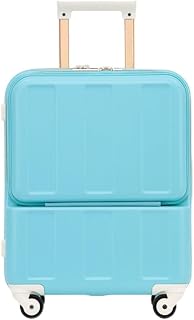 Front-Opening Suitcase Multi-Functional Suitcase Business Trip Suitcase Travel Trolley Case Cabin Case(Blue,20in)