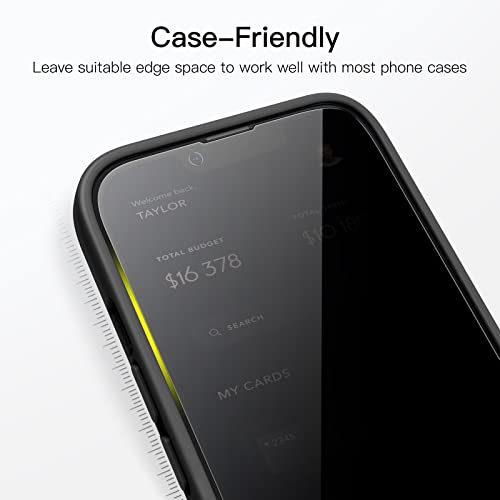 JETech Privacy Full Coverage Screen Protector for iPhone 13 Pro Max 6.7-Inch, Anti-Spy Tempered Glass Film, Edge to Edge Protection Case-Friendly, 2-Pack by JETech - Image 7