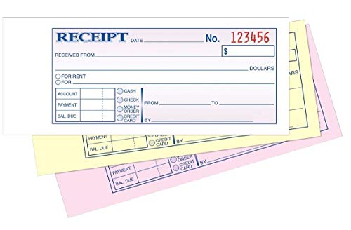 1Intheoffice Money And Rent Receipt, 2-3/4 X 7-3/16 Inches, 3-Parts, Carbonless, White/Canary, 50 Sets Per Book (2 Pack) #TOP1
