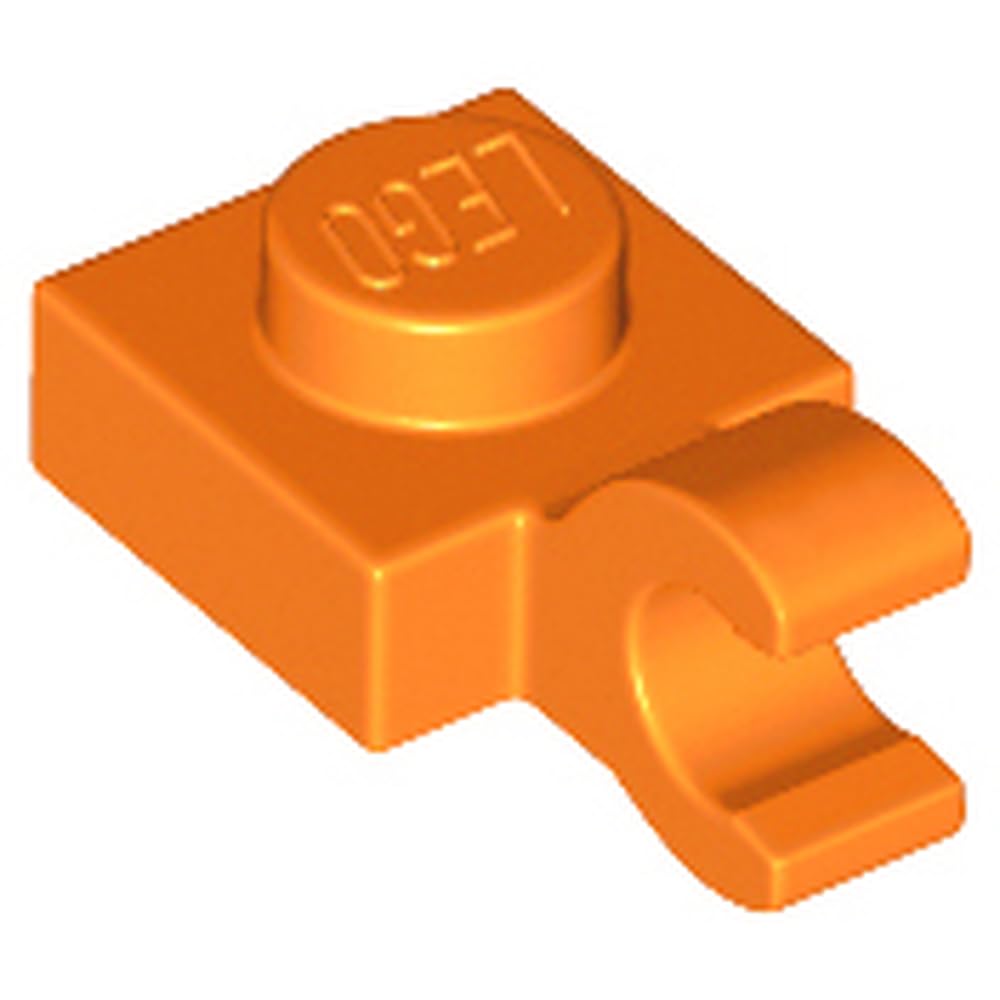 LEGO Plate, Modified 1 x 1 with Open O Clip (Horizontal Grip), Part 61252 (Orange, 10, Bricks) โ image 1