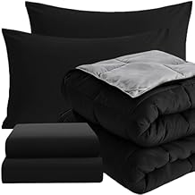 HIG Black Coverless Duvet Set King - 240 x 220cm + 2 Pack Black Fitted Sheet King - 150 x 200cm + 35cm Deep Pocket