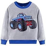 Style imaginatif : le sweat-shirt Monster Truck pour garçon est cool et sera une excellente surprise pour les bébés garçons comme cadeaux d'anniversaire, cadeaux de Noël, cadeaux d'Halloween, etc
