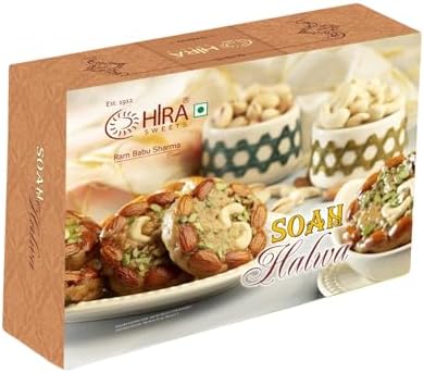 HIRA SWEETS Soan Halwa (500 g) | Made with Pure Desi Ghee | Handcrafted Traditional Sweets | No Added Colours or Artificial Flavors | Festival Sweets | Gift Pack of 1