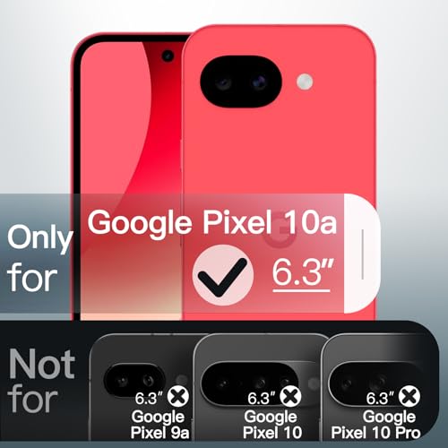 Image of JETech Magnetic Cover Case for Google Pixel 10a, Compatible with MagSafe, Translucent Matte Back Shockproof Phone Cover (Berry)