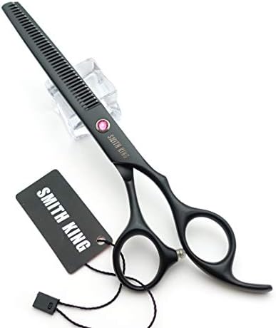 7.0 inch hair scissors set Hair cutting scissors & thinning scissors with razor combs in 1 set (Black)