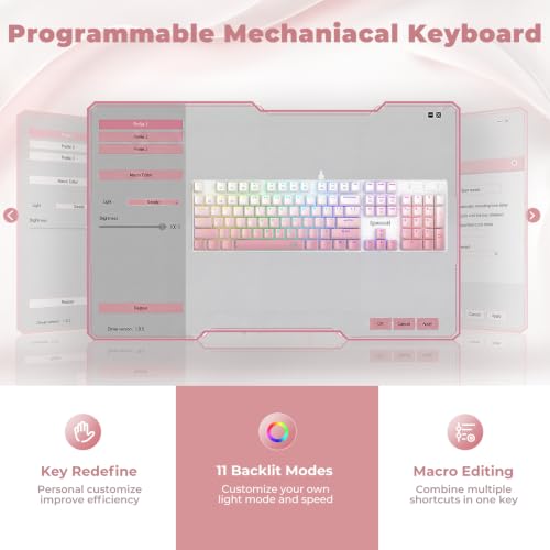 Image of Redragon K671GP Wired Mechanical Keyboard | LED Keyboard,11 Backlit Modes,Hot-Swappable Linear Switch,Full Anti-Ghosting,PBT Keycaps,for Computer /Laptop /PC /Mac /Windows