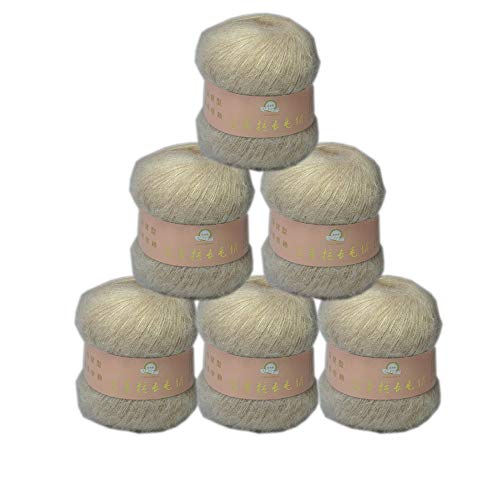 Gongxue Angola Mohair and Cashmere, Beige, 6 Skeins