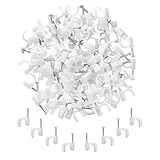 ケーブルステップル フラットケーブルクリップネイル 釘止めタイプ 配線収納 ケーブル固定用 丸形 ホワイト (8mm丸形)