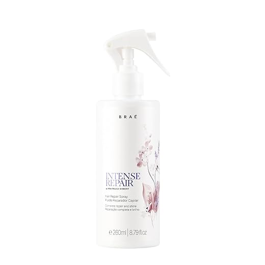 Leave In Spray Cabelo Braé Intense Repair 260ml - Proteção Térmica, Desembaraçante, Brilho e Maciez, Não Pesa