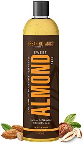 UrbanBotanics® Pure Cold Pressed Sweet Almond Oil for Hair and Skin, 200ml ( Odorless )