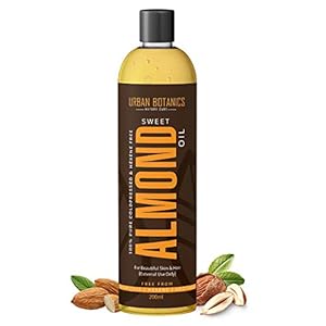 UrbanBotanics® Pure Cold Pressed Sweet Almond Oil for Hair and Skin, 200ml ( Odorless )