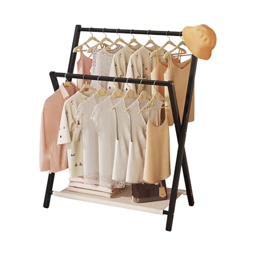 Ergocar Perchero Burro Ropa Plegables Pequeñas, Perchas De Bambú y Madera Bipolares, Perchas Cortas Independientes De Varias Capas, Adecuadas Para Salas De Estar, Lavanderías, Dormitorios