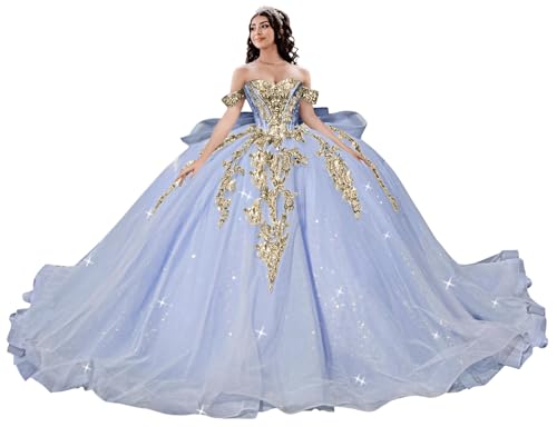 TRHTX Plus Size Lavender Quinceanera Dresses with Gold Appliques 18