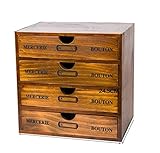 SD&EY 4 Schubladen Vintage Massivholz Aufbewahrungstruhe Box Desktop Organizer Home Office Schreibtisch Ordentlich Organizer