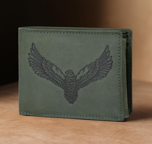 URBAN FOREST Zeus Vintage Green Leather Wallet for Men