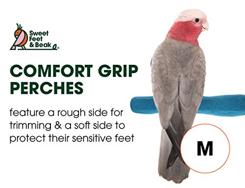 Sweet Feet And Beak Comfort Grip Safety Perch For Bird Cages - Patented Pumice Perch For Birds To Keep Nails And Beaks In Top Condition - Safe Easy To Install Bird Cage Accessories - M 8.5" #TOP1