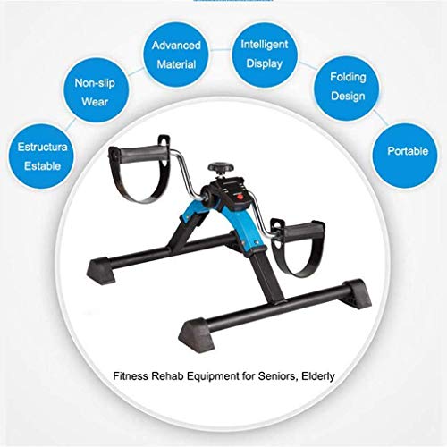 Image of Portable Pedal Exercise Exercise Bike For Rehabilitation Training /Arm And Leg Training Mini Portable Fitness Equipment Blue And Black