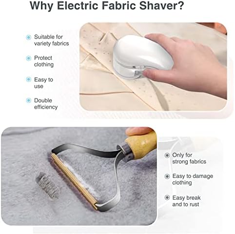 Aparatoo Fabric Shaver, Portable Bobble Remover Powerful Bobble Shaver for Clothes with 2 Free Extra Blades USB Charging Fluff Remover Lint Shaver Quickly & Effectively Remove Fuzz Pill Lint