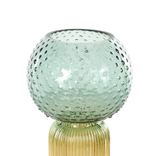 Deco 79 Glass Decorative Vase Ribbed Ombre Centerpiece Vases, Set of 2 Flower Vases for Home Decoration 6" W, 12" H, Multi Colored by deco 79 - Used condition - Image 4
