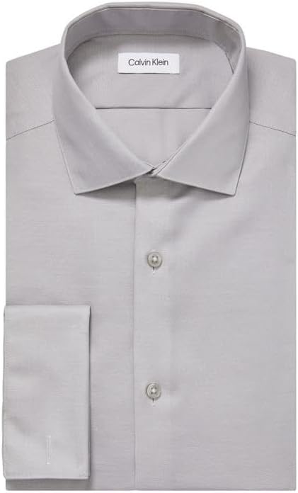 Calvin Klein Men's Slim Fit Non Iron Solid French Cuff Dress Shirt - Amazon Exclusive