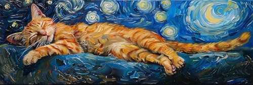 Oujkeef Gato Pintar por Números Adultos Gran 80x240cm, Pintura por Números Cielo estrellado, DIY Pintura por Numeros kit Manualidades Adultos, Room Home Decor, Regalos Originales para Mujer -731