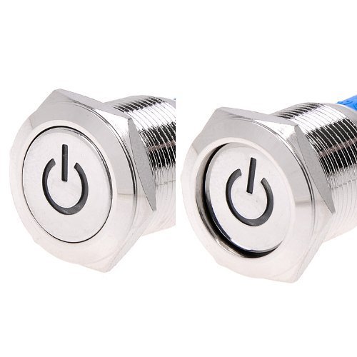 Werfamily Green Power Indicator Led 19Mm Waterproof Stainless Steel Round Metal Self-Locking Latching Push Button Switch 1No 1Nc #TOP3
