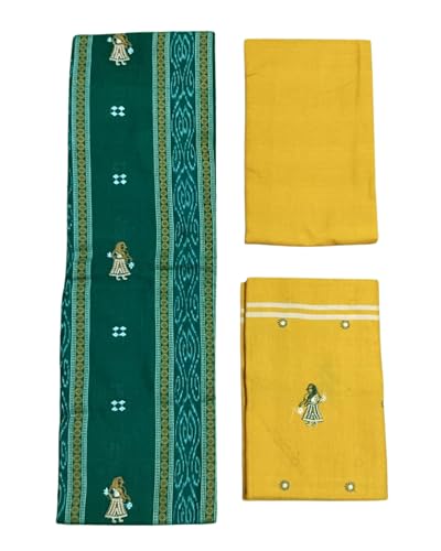 Image of Odisha Sambalpuri Handloom Woman's Pure Cotton Handloom Dress Material With Dupatta Bottom Wear 3 Pic Set Sambalpuri dress material Unstitched