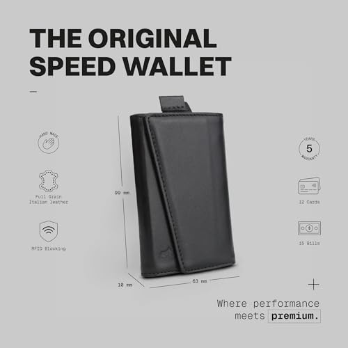 Image of The Frenchie Co. - Speed Wallet - Ultra Slim Front Pocket RFID Wallet - Quick-Access Pull Tab for Fast Card Retrieval - RFID Protection and Full-Grain Italian Leather