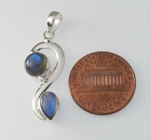 925 Sterling Silver Jewelry Double Gemstone Round and Pear Shape Handmade Pendant Valentine‘s Day Gift Birthday Gifts2