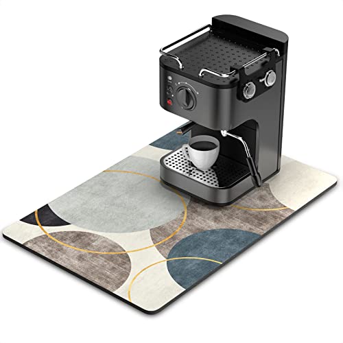 Rnivvi Tapete de café, 16 x 24 pulgadas, tapete de barra de café con temática bohemia para accesorios y organizador de estación de café, secado de platos absorbente para encimera de cocina, lindo arte