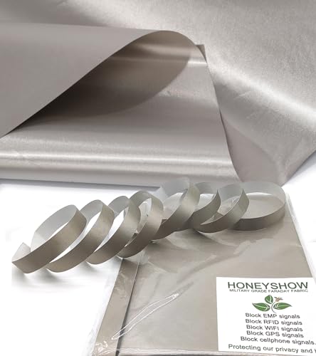 Image of Faraday Fabric 43 inch Wx79 inch L Faraday Duct Tape 158 inch L Military Grade Conductive Material Shielding Cloth-Ideal for EMP and RFID Proof and Signal Blocking from Cellular, WiFi, Bluetooth, EMI,GPS...