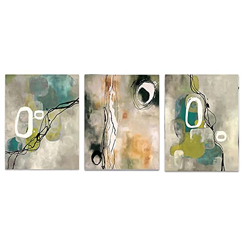 Affiche toile abstraite nordique salon | Tableau scandinave moderne lot de 3 grand format 70x100 cm
