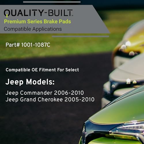 Image of QUALITY-BUILT Rear Ceramic Brake Pads, Premium 1001-1087C, Compatible with 2005-2010 Jeep (Commander,Grand Cherokee)