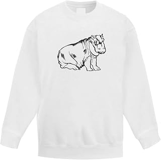 Azeeda 'Sitting Hippo' Kid's Sweatshirt/Jumper (12-13 Years) (KW00036629)