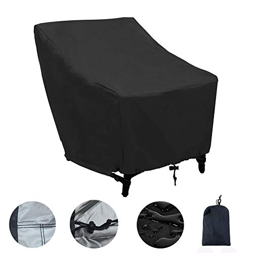 Q&Z Funda Protectoras Muebles Jardin SillóN Cubierta De Exterior Impermeable 210D Oxford Fundas Patio Cubierta Protectora Anti-UV RatáN Sillas Mesas Fundas para Muebles Negro