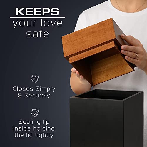 Wooden Urns For Ashes Adult Male & Female, Small Decorative Urns, Funeral Burial Urn For Adult, Wooden Ash Box, Cremation Urn For Adult Ashes (Medium Size) #TOP3