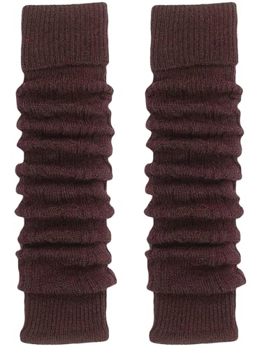 TODO Warme Wolle Stulpen Damen - ZUM KNIE. Weich Flexibel. Beinwärmen für Winter wenn es Kalt ist. Braune Stulpen Wolle (Fit - Braun)