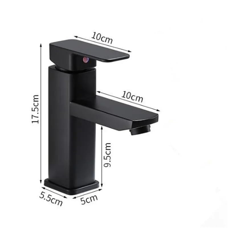 Mitigeur de lavabo en acier inoxydable noir haut modèle A débit constant - 6