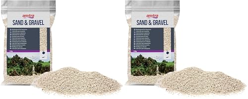 Amtra Ivory White Quartz – feiner weißer Quarz-Aquariensand, für Süß- oder Salzwasser, 1–3 mm Körnung, Menge 5 kg (Packung mit 2)